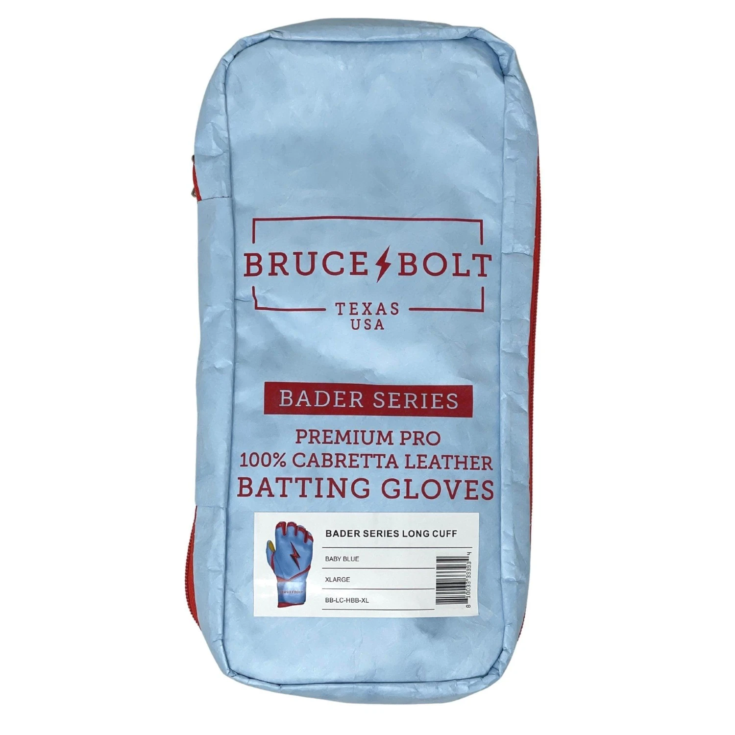 Bruce Bolt PREMIUM PRO BADER Series Long Cuff Batting Gloves: Baby Blue - Image 6