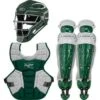 Rawlings Adult Dark Green/White VELO 2.0 Catcher's Gear Box Set: CSV2A-DG/W