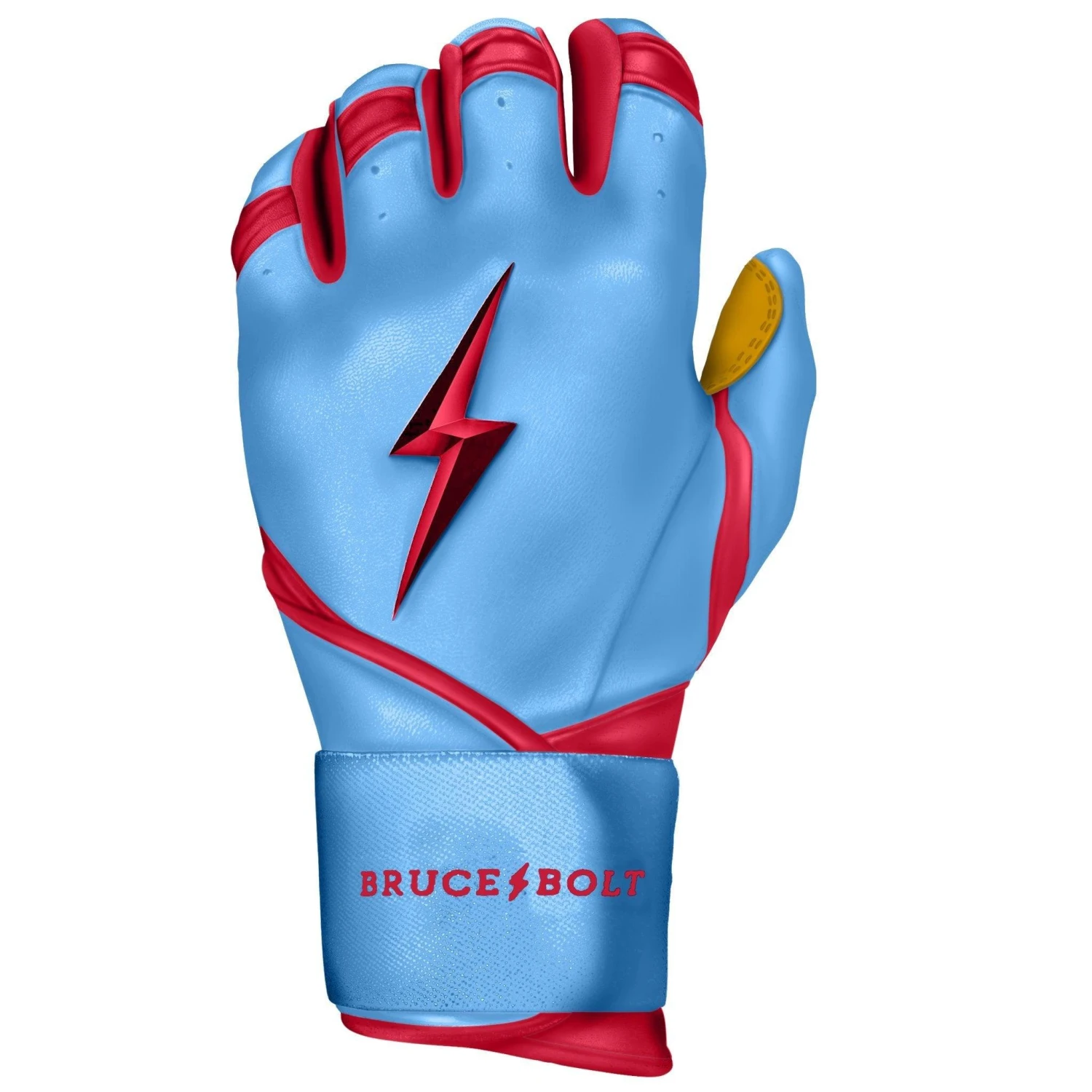 Bruce Bolt PREMIUM PRO BADER Series Long Cuff Batting Gloves: Baby Blue - Image 2