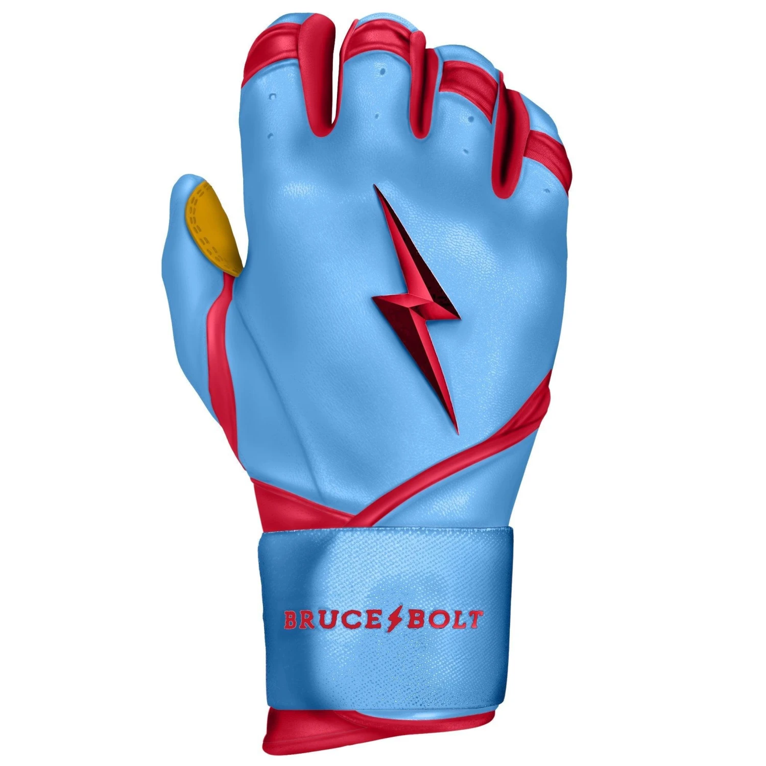Bruce Bolt PREMIUM PRO BADER Series Long Cuff Batting Gloves: Baby Blue - Image 4