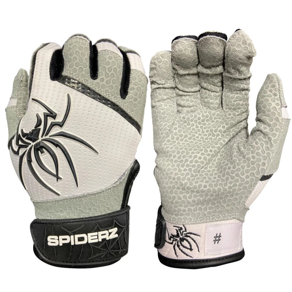 2022 Spiderz PRO Model Batting Gloves: White/Black