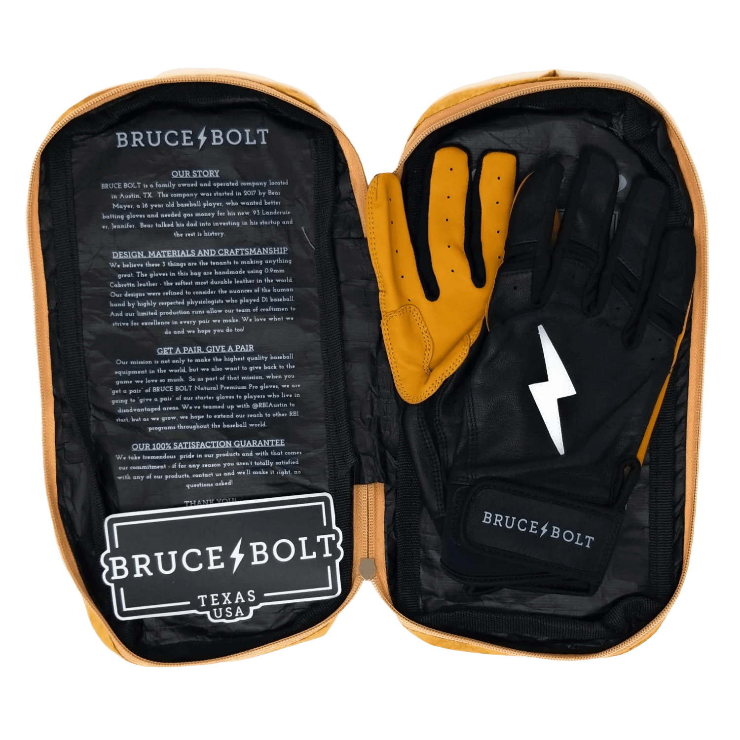 Bruce Bolt PREMIUM PRO Short Cuff Batting Gloves: Black - Image 6