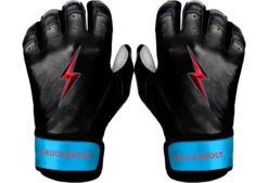 Bruce Bolt PREMIUM PRO BRINSON Series Short Cuff Batting Gloves: Black