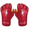 Bruce Bolt PREMIUM PRO Short Cuff Batting Gloves: Red