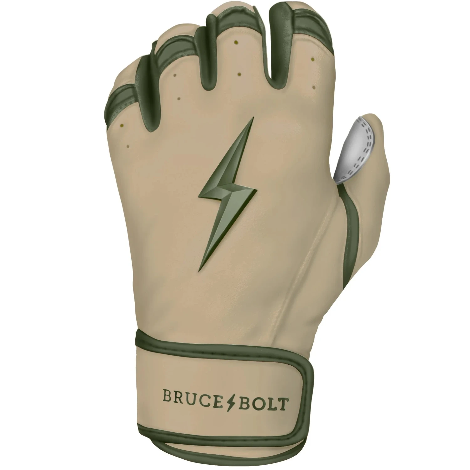 Bruce Bolt Premium Pro Military Series Short Cuff Batting Gloves: Beige - Image 4